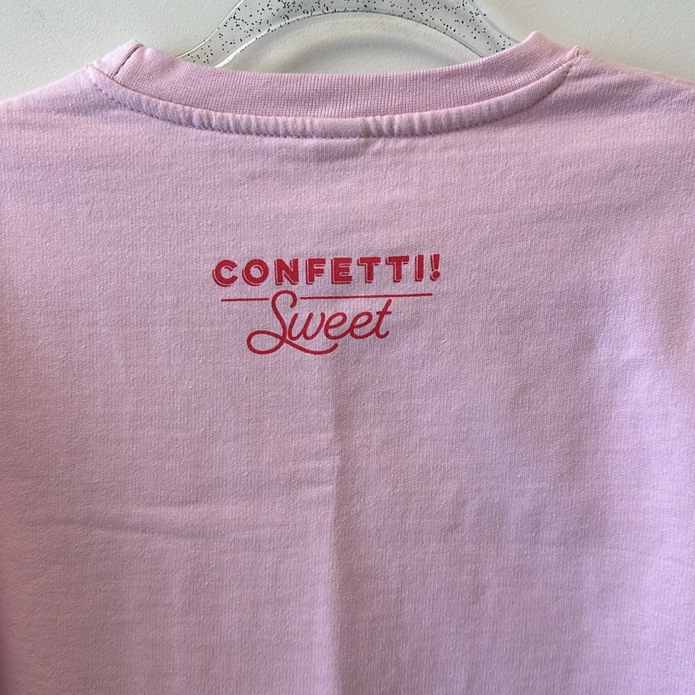 Confetti Sweet • Strawberry & Peach Pink Sweatshirt • Sz S • NEW! - Picture 5 of 10